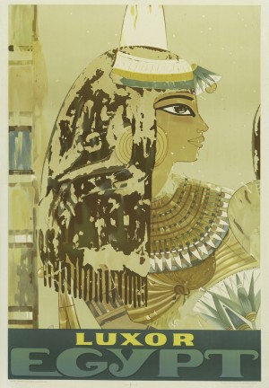 Luxor Egypt vintage travel poster